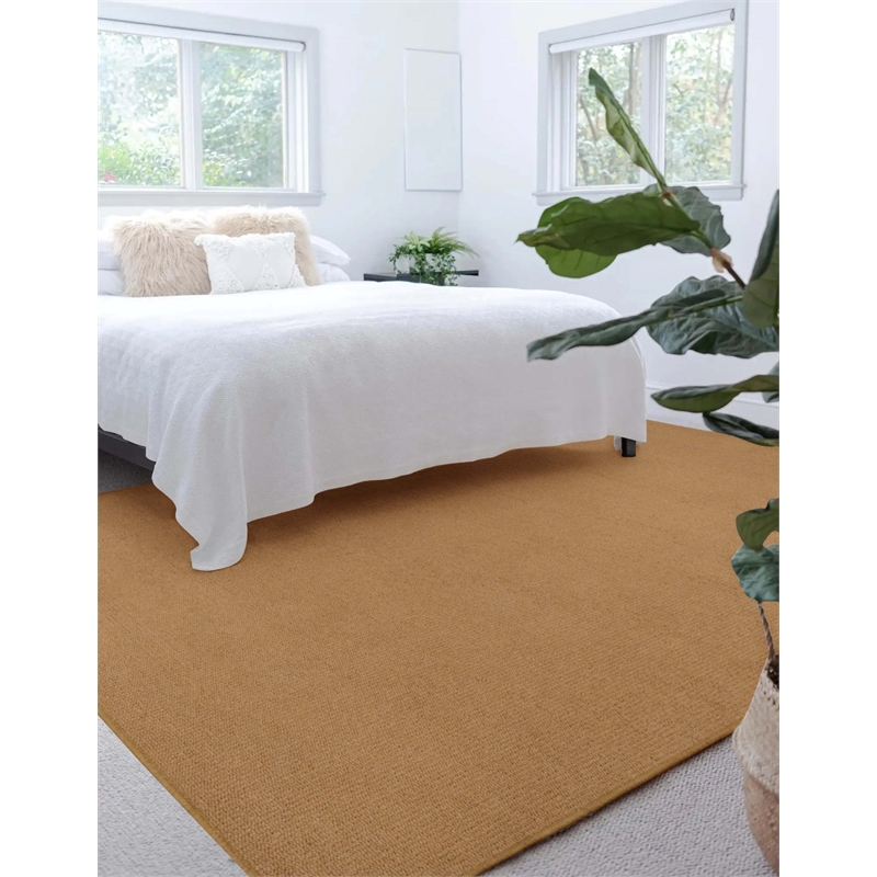 Linon Rushton Hand Tufted Wool 8'x10' Rug in Cork Brown