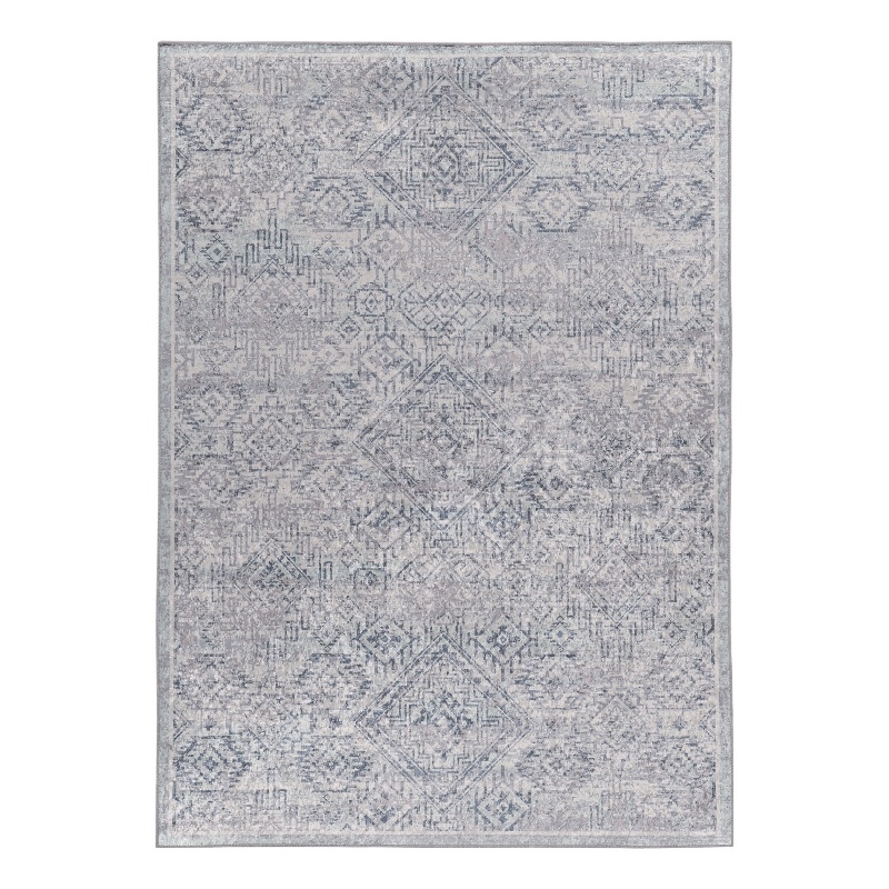 Linon Eclipse Dharma Woven Polyester 5'x7' Rug in Gray