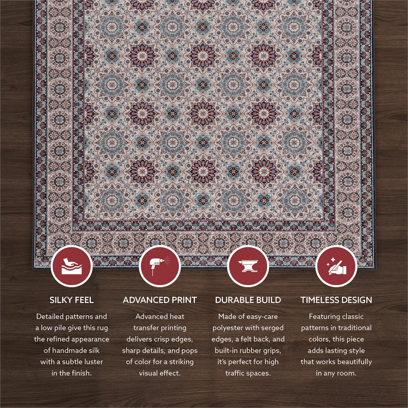 Linon Eclipse Candor Woven Polyester 5'x 7' Area Rug Ivory