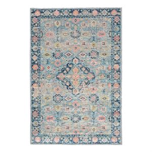 Linon Eclipse Agile Woven Polyester 2'2&quotx3'2&quot Rug in Blue