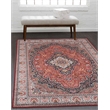 Linon Eclipse Sanlin Woven Polyester 5'x7' Rug in Red