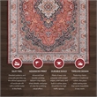 Linon Eclipse Sanlin Woven Polyester 5'x7' Rug in Red