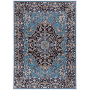 Linon Eclipse Martin Woven Polyester 2'2&quotx3'2&quot Rug in Blue
