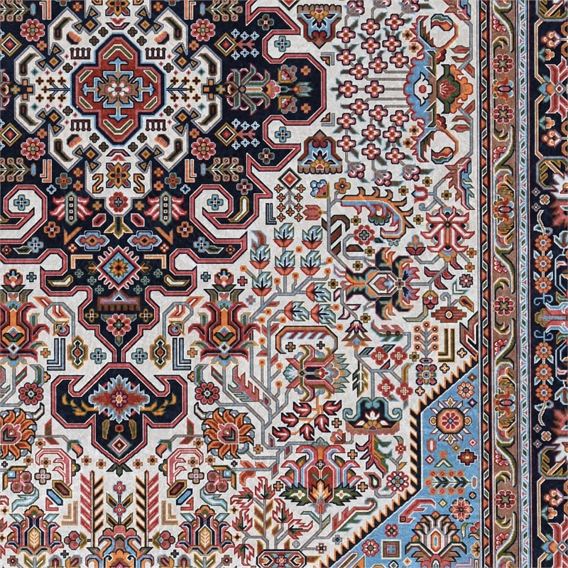 Linon Eclipse Landis Woven Polyester 5'x 7' Area Rug in Ivory