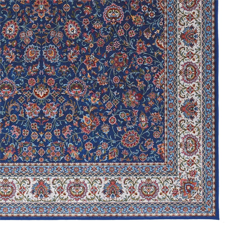 Linon Eclipse Ritchie Woven Polyester 5'x 7' Rug in Blue