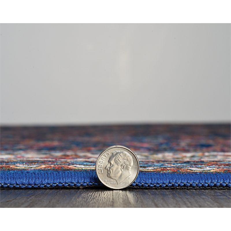 Linon Eclipse Ritchie Woven Polyester 5'x 7' Rug in Blue