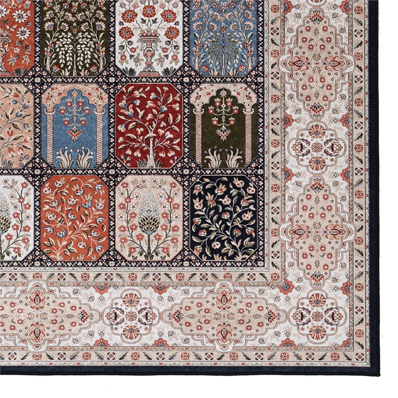 Linon Eclipse Farlin Woven Polyester 5'x 7' Rug in Black