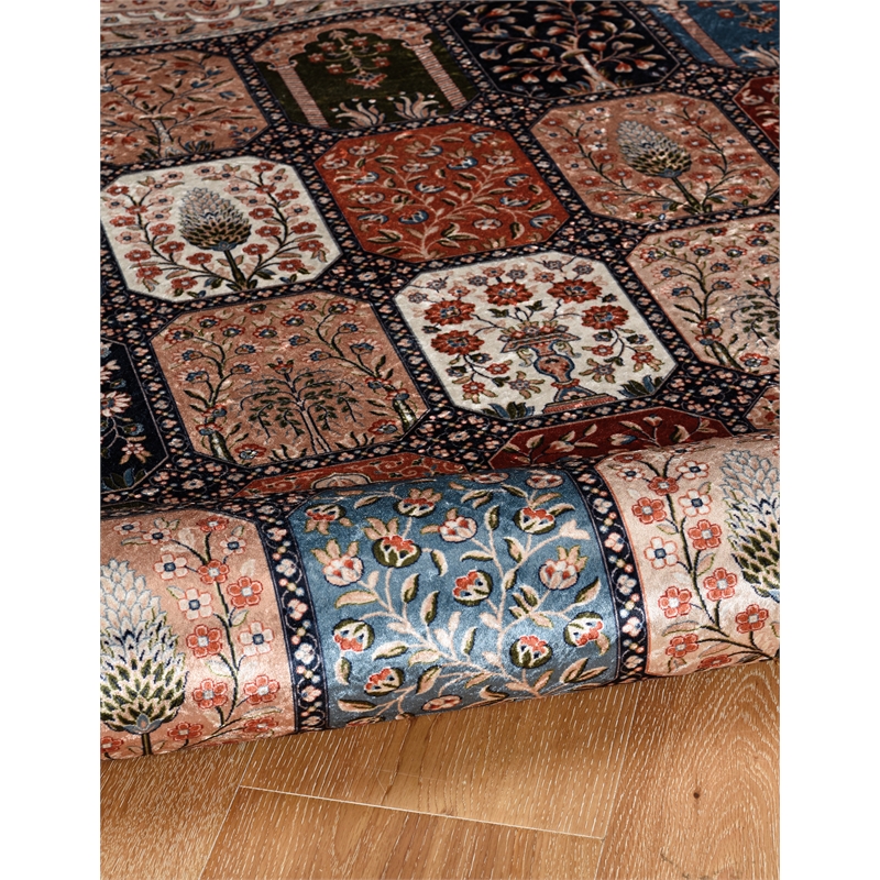 Linon Eclipse Farlin Woven Polyester 5'x 7' Rug in Black