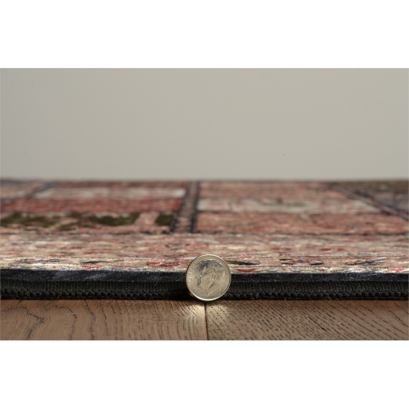 Linon Eclipse Farlin Woven Polyester 5'x 7' Rug in Black