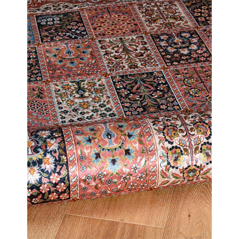 Linon Eclipse Morris Woven Polyester 5'x 7' Rug in Red