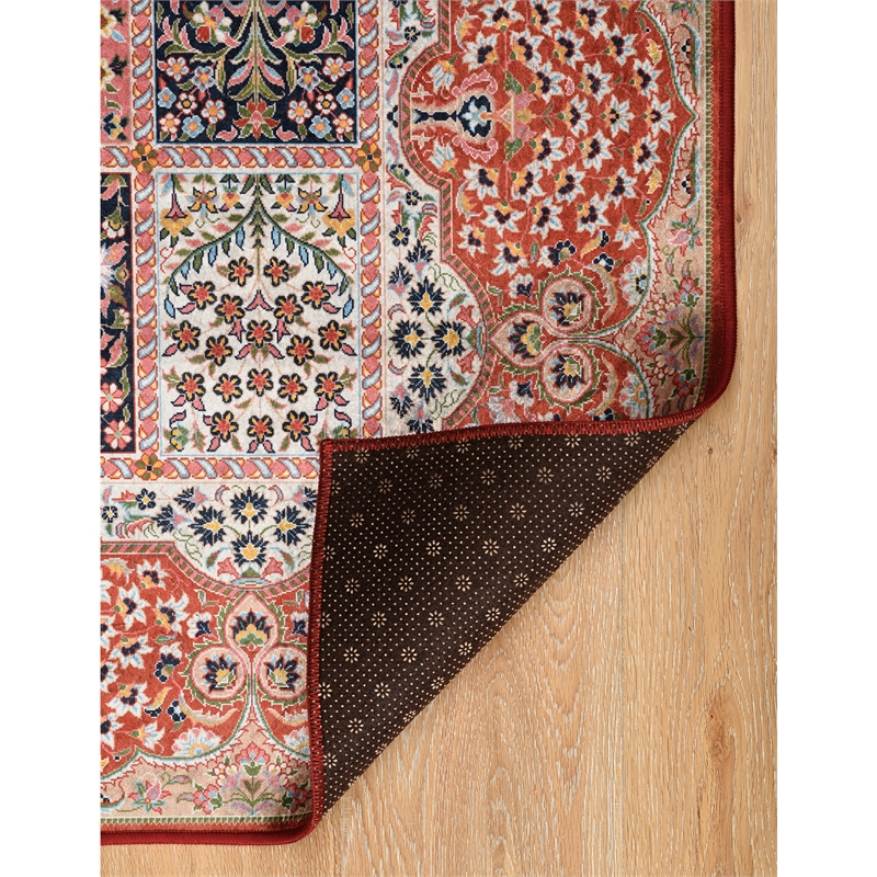 Linon Eclipse Morris Woven Polyester 5'x 7' Rug in Red