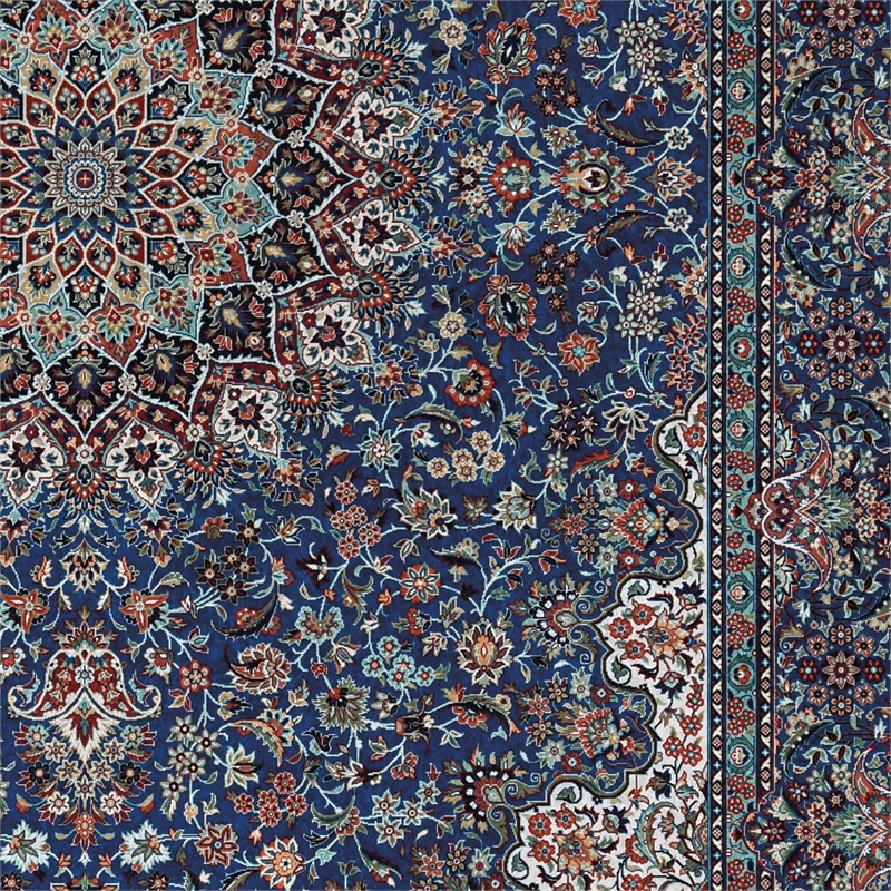 Linon Eclipse Klein Woven Polyester 5'x 7' Rug in Blue