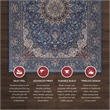 Linon Eclipse Klein Woven Polyester 5'x 7' Rug in Blue
