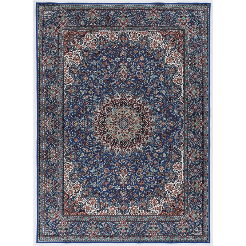 Linon Eclipse Klein Woven Polyester 5'x 7' Rug in Blue