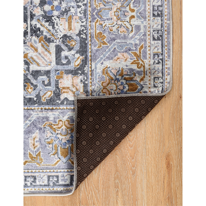 Linon Eclipse Tyler Woven Polyester 5'x 7' Rug in Lavender Purple