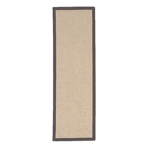 Linon Empire Machine Tufted Wool 2'6&quotx12' Rug in Natural and Slate