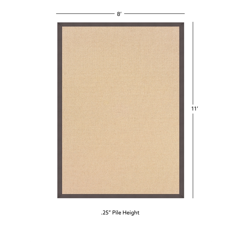 Linon Empire Machine Tufted Wool 8'x11' Rug in Natural and Slate