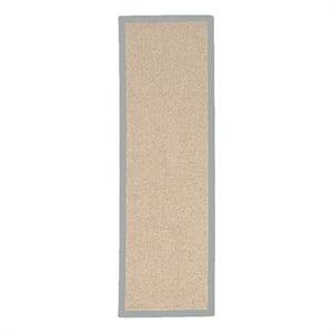 Linon Empire Machine Tufted Wool 2'6&quotx12' Rug in Natural and Ice Blue