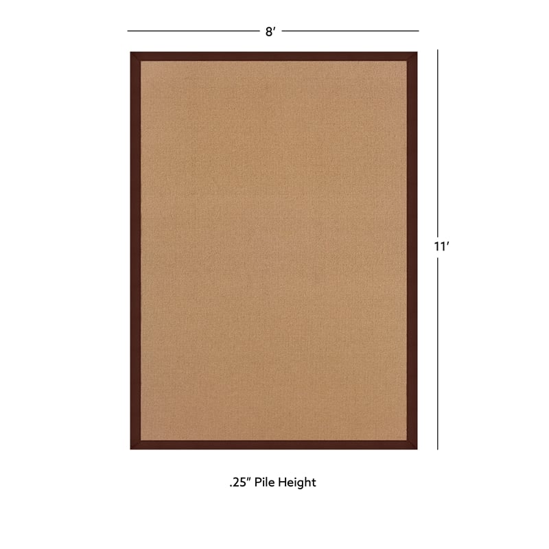 Linon Empire Machine Tufted Wool 8'x11' Rug in Cork Brown and Brown
