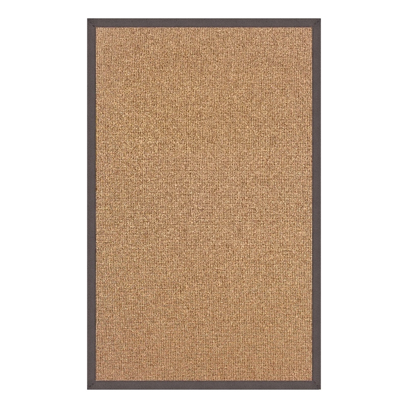 Linon Empire Machine Tufted Wool 5'x8' Rug in Cork Brown and Slate