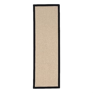 Linon Empire Machine Tufted Wool 2'6&quotx12' Rug in Natural and Black