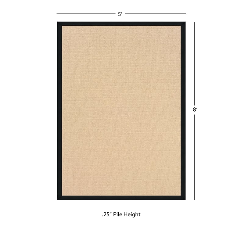 Linon Empire Machine Tufted Wool 5'x8' Rug in Natural and Black