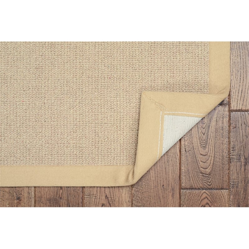 Linon Empire Machine Tufted Wool 4'x6' Rug in Natural and Beige