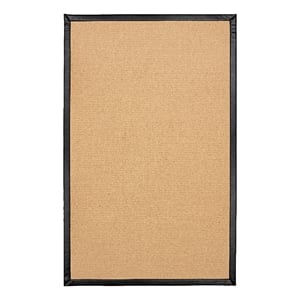 Linon Empire Machine Tufted Wool 1'10&quotx2'10&quot Rug in Sisal and Black Leather