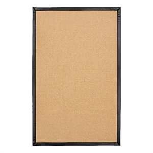 Linon Empire Machine Tufted Wool 4'x6' Rug in Sisal and Black Leather