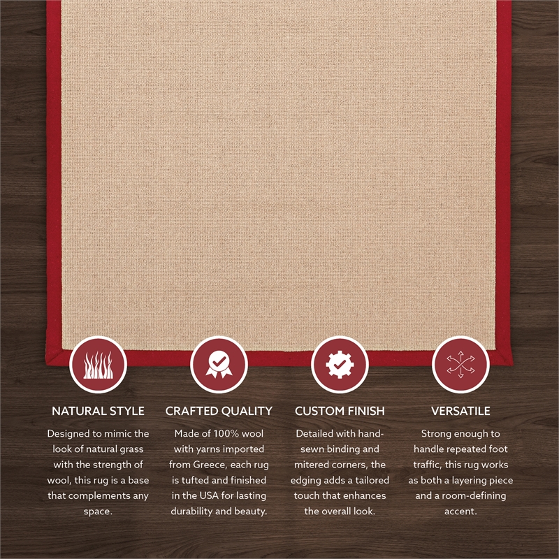 Linon Empire Machine Tufted Wool 8'x11' Rug in Cork Brown and Black