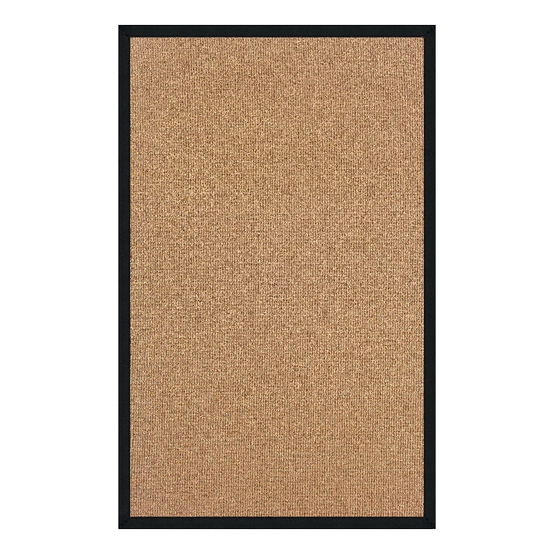 Linon Empire Machine Tufted Wool 8'x11' Rug in Cork Brown and Black