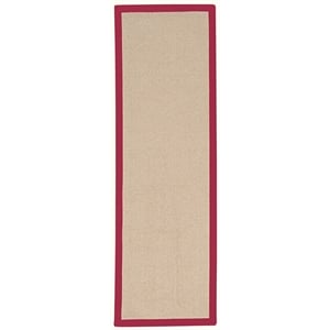 Linon Empire Machine Tufted Wool 2'6&quotx8' Rug in Natural and Red