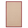 Linon Empire Machine Tufted Wool 4'x6' Rug in Natural and Red