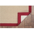 Linon Empire Machine Tufted Wool 4'x6' Rug in Natural and Red