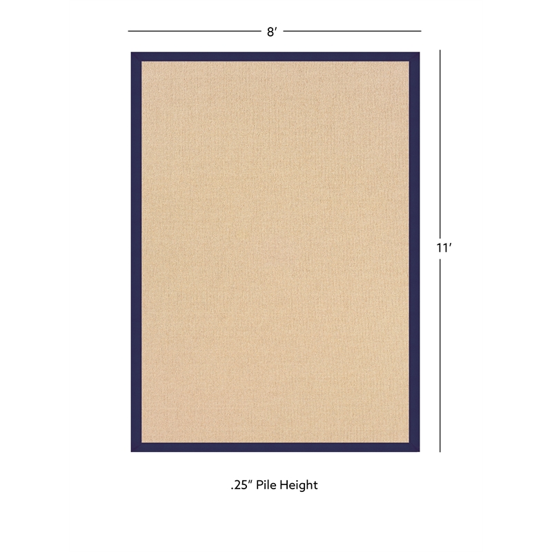 Linon Empire Machine Tufted Wool 8'x11' Rug in Natural and Blue