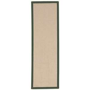 Linon Empire Machine Tufted Wool 2'6&quotx12' Rug in Natural and Green