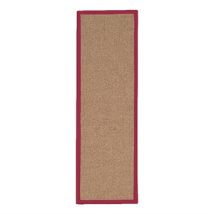 Linon Empire Machine Tufted Wool 2'6&quotx12' Rug in Cork Brown and Red