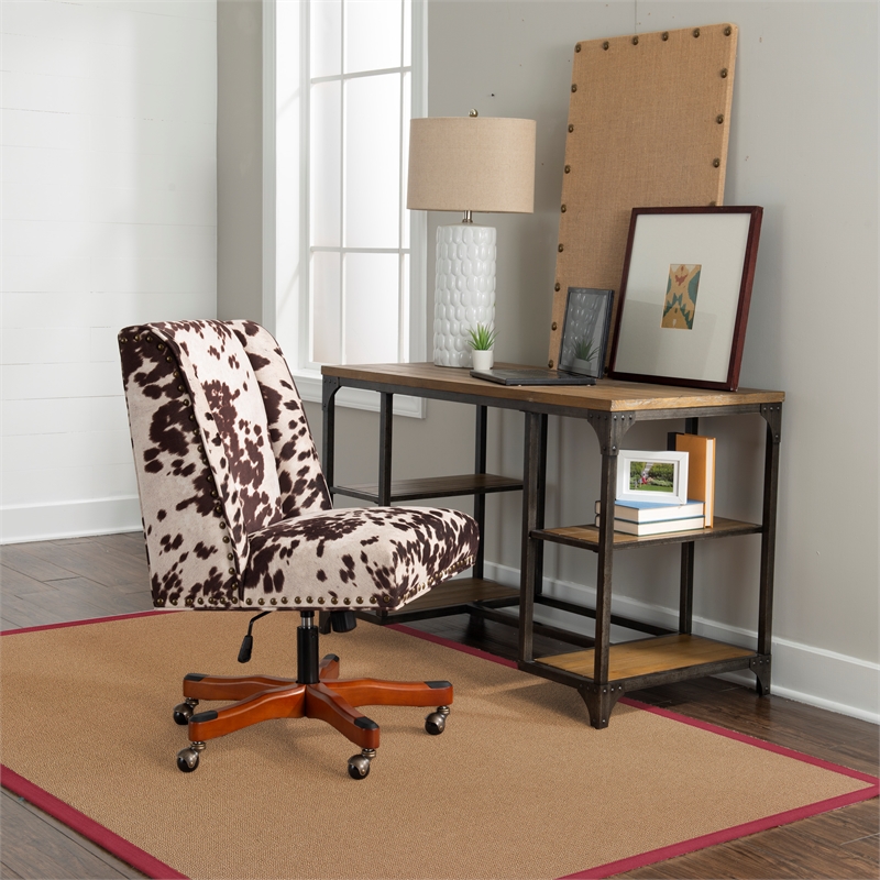 Linon Empire Machine Tufted Wool 5'x8' Rug in Cork Brown and Red