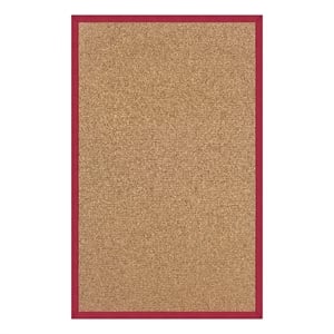 Linon Empire Machine Tufted Wool 5'x8' Rug in Cork Brown and Red