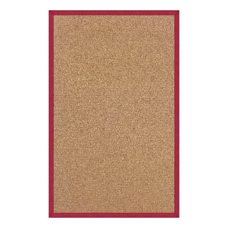 Linon Empire Machine Tufted Wool 8'x11' Rug in Cork Brown and Red