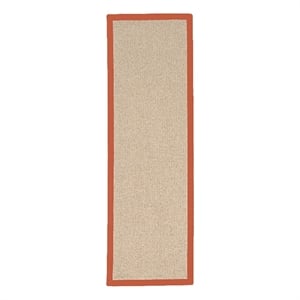 Linon Empire Machine Tufted Wool 2'6&quotx12' Rug in Natural and Burnt Orange