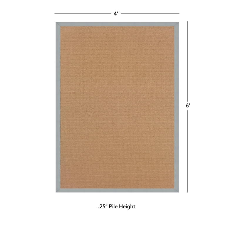 Linon Empire Machine Tufted Wool 4'x6' Rug in Cork Brown and Ice Blue