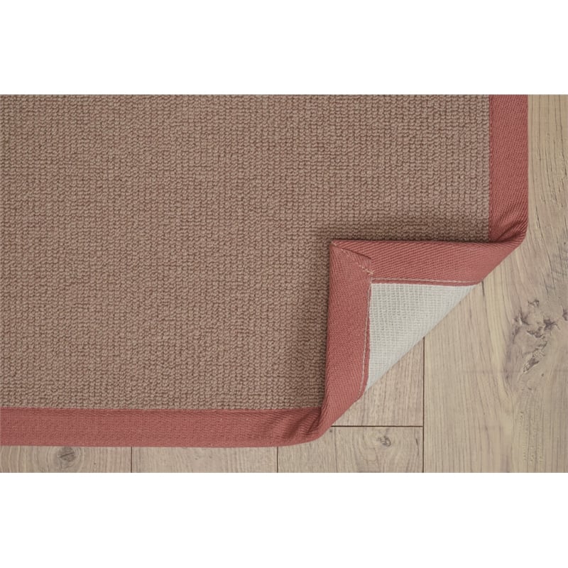 Linon Empire Machine Tufted Wool 5'x8' Rug in Cork Brown and Burnt Orange