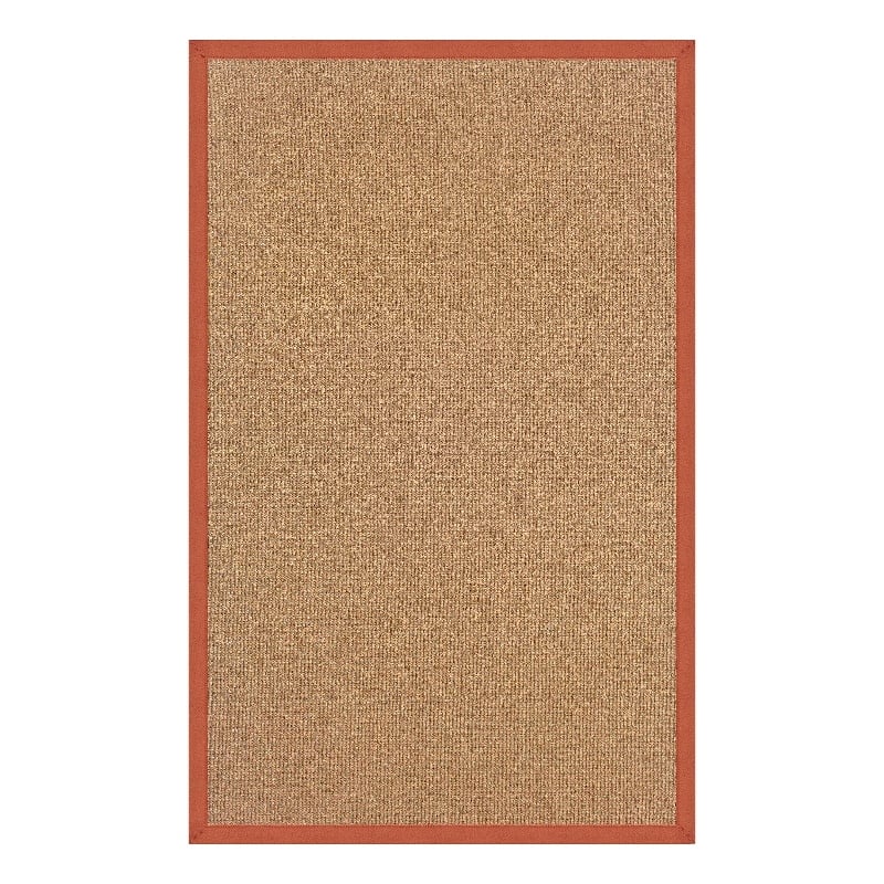 Linon Empire Machine Tufted Wool 5'x8' Rug in Cork Brown and Burnt Orange