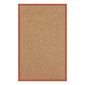 Linon Empire Machine Tufted Wool 5'x8' Rug in Cork Brown and Burnt Orange