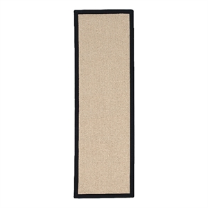 Linon Empire Machine Tufted Wool 2'6&quotx12' Rug in Natural and Black Leather