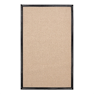 Linon Empire Machine Tufted Wool 5'x8' Rug in Natural and Black Leather