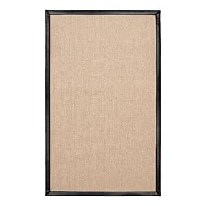 Linon Empire Machine Tufted Wool 8'x11' Rug in Natural and Black Leather