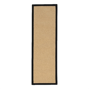 Linon Empire Machine Tufted Wool 2'6&quotx12' Rug in Sisal and Black