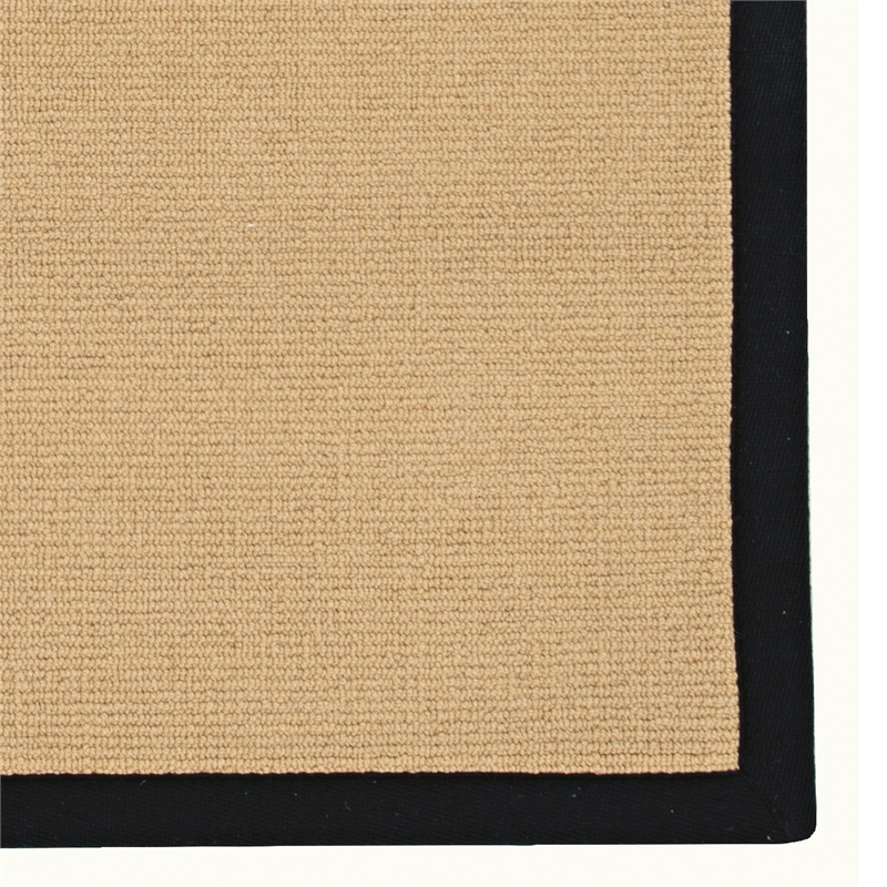 Linon Empire Machine Tufted Wool 4'x6' Rug in Sisal and Black